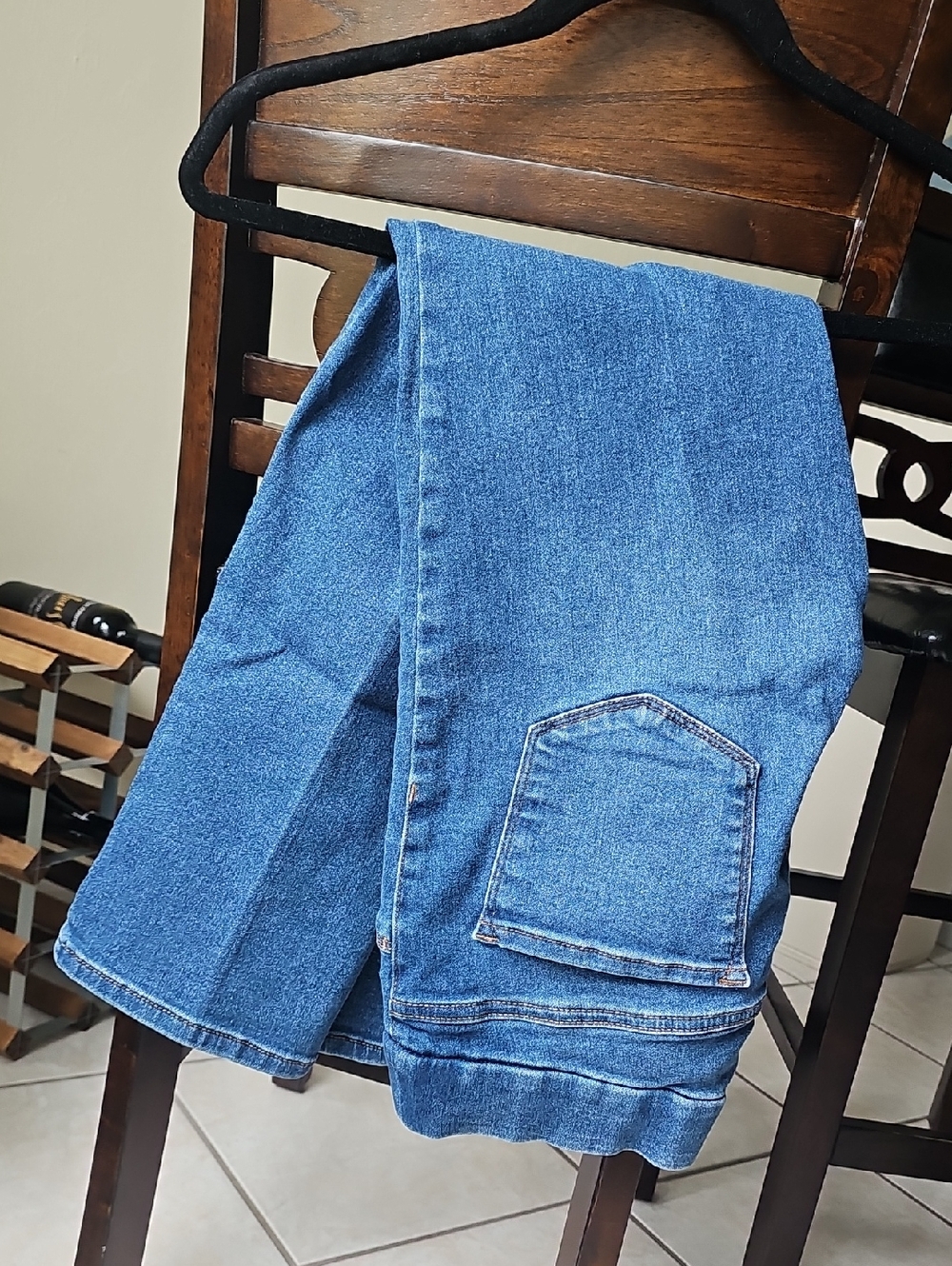 Nine West Medium Blue Pull-On Straight Jeans